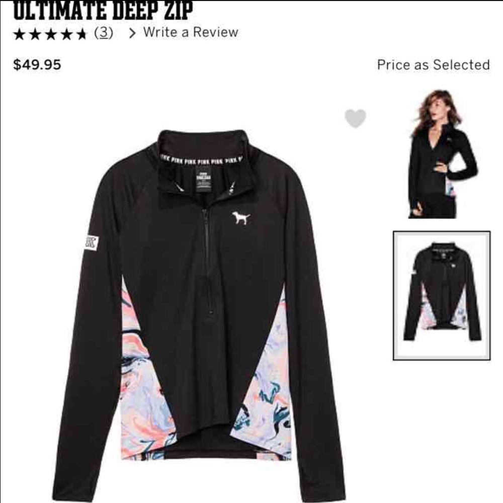 VS PINK Ultimate Deep Zip Sweatshirt